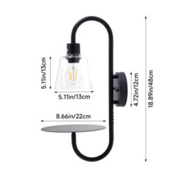 Darphe Bedside Wall Lamp With Glass Lampshade And Tray,multipurpose Wall Lamp - thumbnail 8