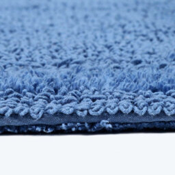 Homescapes Luxury Reversible Cotton Bath Mat Set - Cobalt Blue - thumbnail 7