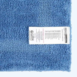 Homescapes Luxury Reversible Cotton Bath Mat Set - Cobalt Blue - thumbnail 5