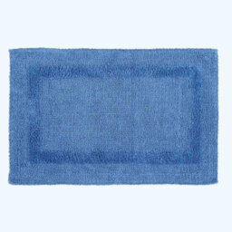 Homescapes Luxury Reversible Cotton Bath Mat Set - Cobalt Blue - thumbnail 2