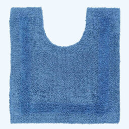 Homescapes Luxury Reversible Cotton Bath Mat Set - Cobalt Blue - thumbnail 3