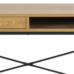 Wyld Haus El Paso Office Desk - 1 Drawer, Wild Oak Effect & Black Metal Base - thumbnail 7