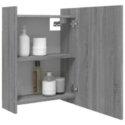 Walplus Bathroom Mirror Cabinet Grey Sonoma 62.5X20.5X64 Cm Engineered Wood - thumbnail 5