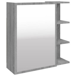 Walplus Bathroom Mirror Cabinet Grey Sonoma 62.5X20.5X64 Cm Engineered Wood - thumbnail 2
