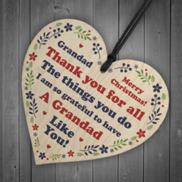 Red Ocean Grandad Thank You Christmas Gifts For Grandparents Wood Tree Decoration Bauble - thumbnail 6
