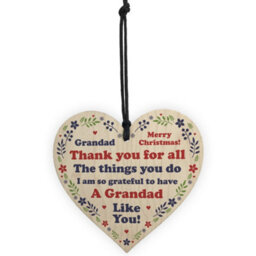 Red Ocean Grandad Thank You Christmas Gifts For Grandparents Wood Tree Decoration Bauble - thumbnail 5