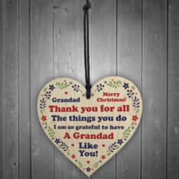 Red Ocean Grandad Thank You Christmas Gifts For Grandparents Wood Tree Decoration Bauble - thumbnail 2