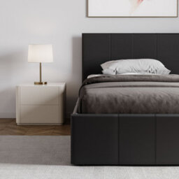 Lassic Vida Designs Lisbon Black Ukfr 3Ft Single Ottoman Faux Leather Bed Frame - thumbnail 5