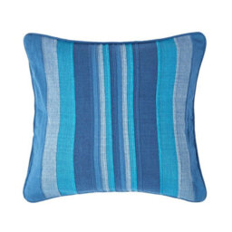 Homescapes Cotton Striped Blue Cushion Cover Morocco , 60 X 60 Cm - thumbnail 1