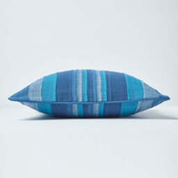 Homescapes Cotton Striped Blue Cushion Cover Morocco , 60 X 60 Cm - thumbnail 2