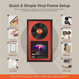 "30X17"" Gold Classic Vinyl Record Frame With Silver Mount For 12 Inch Lp Album Cover & Disc - Ak Frames" - thumbnail 7