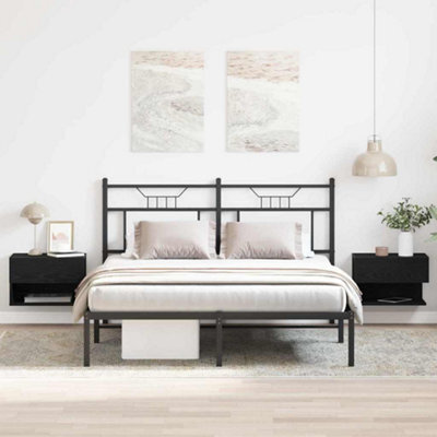 Berkfield Wall-Mounted Bedside Cabinets (Set Of 2) - Black Oak Engineered Wood - image 1