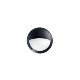 Ideal Lux Luminosa Lucia 1 Light Half Diffuser Outdoor Flush Wall Light Black Ip66, E27