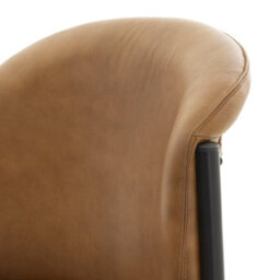 Wyld Haus Germain Arched Tan Faux Leather Dining Chair With Black Cantilever Frame - thumbnail 7