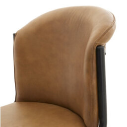 Wyld Haus Germain Arched Tan Faux Leather Dining Chair With Black Cantilever Frame - thumbnail 6