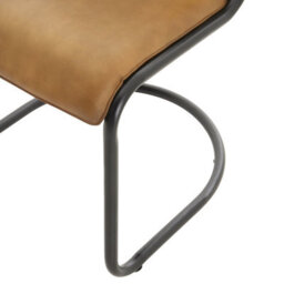 Wyld Haus Germain Arched Tan Faux Leather Dining Chair With Black Cantilever Frame - thumbnail 5