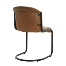 Wyld Haus Germain Arched Tan Faux Leather Dining Chair With Black Cantilever Frame - thumbnail 4