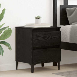 Berkfield Bed Cabinet Black Oak 40X35X50 Cm Engineered Wood - thumbnail 1