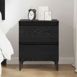 Berkfield Bed Cabinet Black Oak 40X35X50 Cm Engineered Wood - thumbnail 4