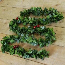 Samuel Alexander 2M Christmas Holly With Red Berries Tinsel Or Garland - thumbnail 5