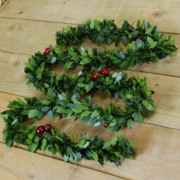 Samuel Alexander 2M Christmas Holly With Red Berries Tinsel Or Garland - thumbnail 1