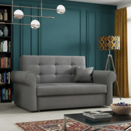 Viva Ii Sofa Bed With Sleeping Function Bedding Storage Hydrophobic Fabric Metal Legs 148X85X98Cm Grey - thumbnail 1