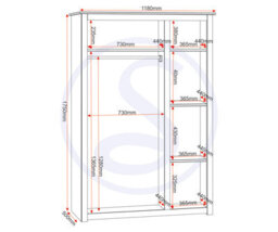 Seconique Panama 3 Door Wardrobe In White And Natural Wax Finish - thumbnail 9
