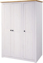 Seconique Panama 3 Door Wardrobe In White And Natural Wax Finish