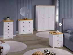 Seconique Panama 3 Door Wardrobe In White And Natural Wax Finish - thumbnail 7