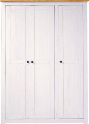 Seconique Panama 3 Door Wardrobe In White And Natural Wax Finish - thumbnail 2