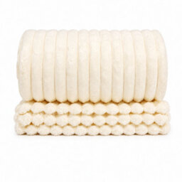 ARLinens Fluffy Fleece Blanket Ribbed For Bed Throw Blanket Reversible Multi Sizes 350Gsm (Cream, Double)