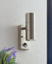 Anson Lighting Tube Stainless Steel Outdoor Pir 2 Light Wall Light - thumbnail 7