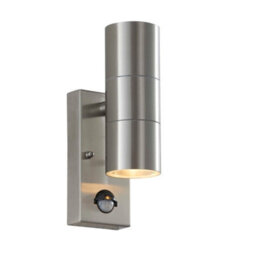 Anson Lighting Tube Stainless Steel Outdoor Pir 2 Light Wall Light - thumbnail 2