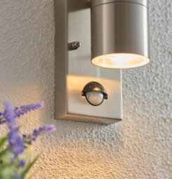 Anson Lighting Tube Stainless Steel Outdoor Pir 2 Light Wall Light - thumbnail 6