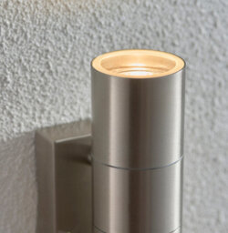 Anson Lighting Tube Stainless Steel Outdoor Pir 2 Light Wall Light - thumbnail 5
