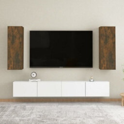 Berkfield Tv Cabinets 2 Pcs Smoked Oak 30.5X30X90 Cm Engineered Wood - thumbnail 1