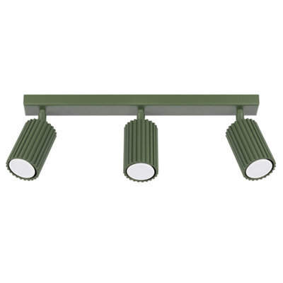 Sollux Lighting Karbon Aluminum Olive Green 3 Lights Minimalist Ceiling Light - image 1