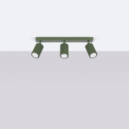 Sollux Lighting Karbon Aluminum Olive Green 3 Lights Minimalist Ceiling Light - thumbnail 2