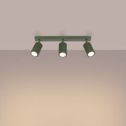 Sollux Lighting Karbon Aluminum Olive Green 3 Lights Minimalist Ceiling Light - thumbnail 3
