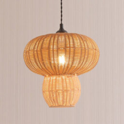 Valuelights Portobello Natural Rattan Mushroom Easy Fit Ceiling Lamp Shade And Bulb (D)30Cm