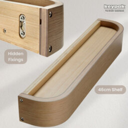 Keypak Scandi Wooden Coat Rack With Shelf - Wall Mounted 4 Hidden Hooks & 49Cm Floating Shelf For Hallways, Bedrooms & Entryways - thumbnail 2
