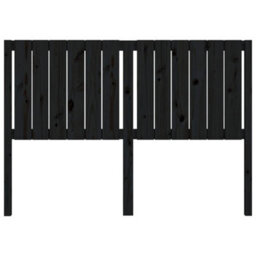 Berkfield Bed Headboard Black 145.5X4X100 Cm Solid Wood Pine - thumbnail 4