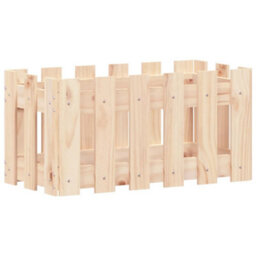 Berkfield Garden Planter With Fence Design 60X30X30 Cm Solid Wood Pine - thumbnail 2