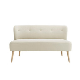 Wyld Haus Hettie Sand 2-Seater Sofa With Wooden Legs Modern Compact Design - thumbnail 4