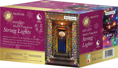 Shatchi 400 Multicolour Leds Multifunction Timer Outdoor String Fairy Lights 40M - image 1