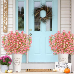 Artificial Flowers 8Pcs Loose Fake Flowers Long Stem Artificial Flower Outdoor Uv Resistant Artificial Plant (Pink - thumbnail 5