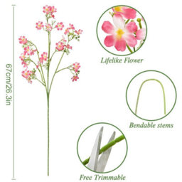 Artificial Flowers 8Pcs Loose Fake Flowers Long Stem Artificial Flower Outdoor Uv Resistant Artificial Plant (Pink - thumbnail 2