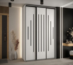 Arte  Cannes Xii Sliding Door Wardrobe W160Cm - Bright White Storage For Contemporary Living - thumbnail 2