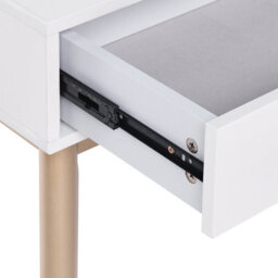 Beliani Dressing Table White And Gold With Led Mirror, Jewellery Organiser And Stool - W58 X D40 X H135Cm - thumbnail 7