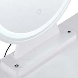 Beliani Dressing Table White And Gold With Led Mirror, Jewellery Organiser And Stool - W58 X D40 X H135Cm - thumbnail 6